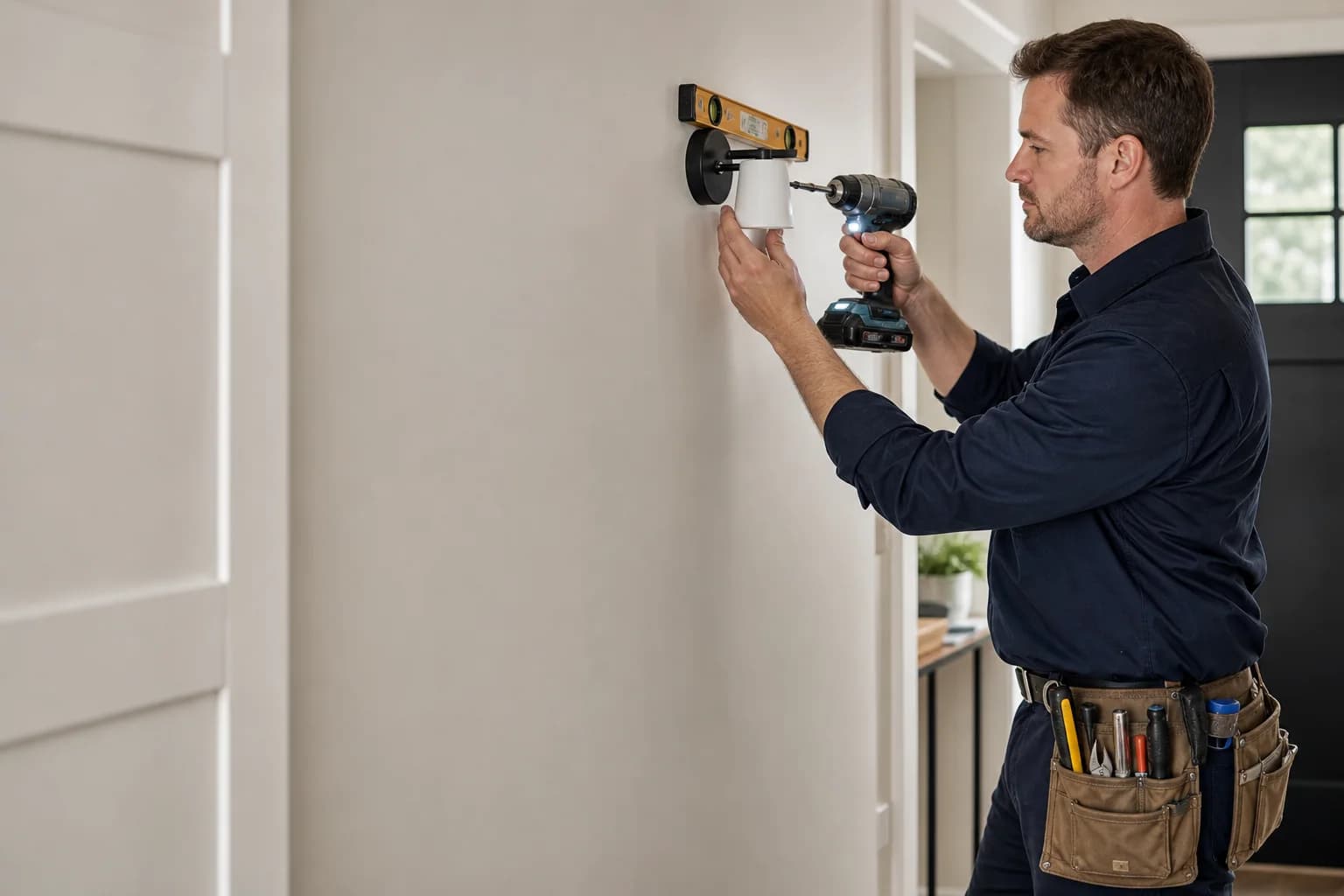 Professional handyman completing a small household repair